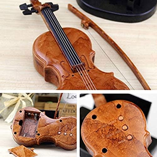 N/A рака нацртана виолина музичка кутија украси Симпатична музичка кутија роденденски подарок виолина минијатурни занаети дома