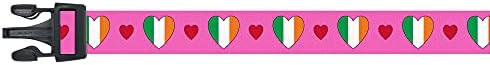 Јака за кучиња | Ја Сакам Ирска | Срца | Одлично За Национални Празници, Специјални Настани, Фестивали, Паради | Направени ВО САД | XSmall