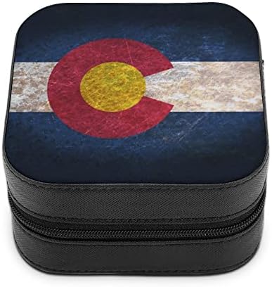 Стариот Колорадо знаме за жени Премиум патување со мали накит за кутии за складирање на ѓердан за складирање мини дисплеј кутија