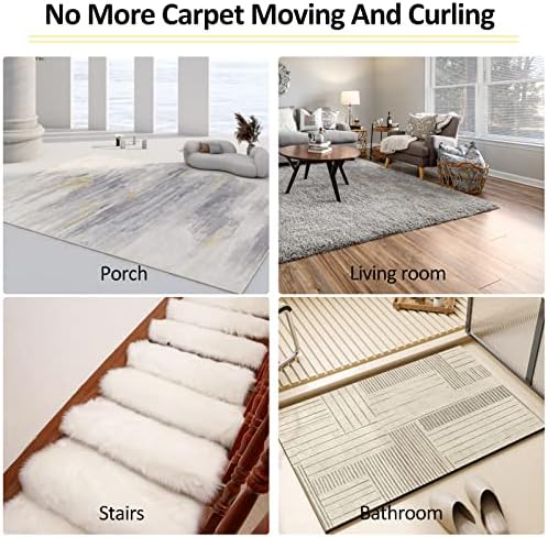 6 пакувачки лента за тепих двострана 2 во x 30 јарди бела киличка лента за лаптиви за дрвени дрвени подови, килими за поврзување, врзувачки за