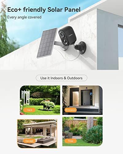 Longplus соларни безбедносни камери безжични отворени, безбедност на соларна камера на отворено, 1080p во боја ноќ, безжични домашни безбедносни