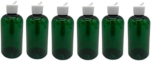 Природни фарми 8 мл Зелена Бостон БПА бесплатни шишиња - 6 пакувања со празни контејнери за полнење - есенцијални масла - ароматерапија | Капа од бело плука - направен?