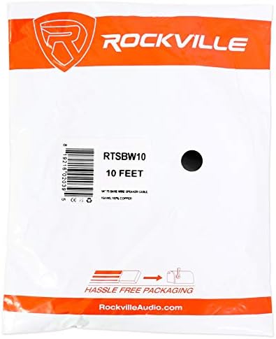 Rockville RTSBW10 10 Foot 1/4 TS TO TO BARE WIRE SONDER CABLE, 16 AWG, бакар