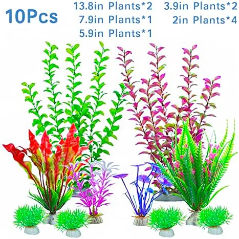 Woyrise 10 Пакет Аквариум Растенија, Вештачки Декор Аквариум Растенија, Шарени Живописни Растенија, Аквариум Украси За Домаќинство И Канцеларија