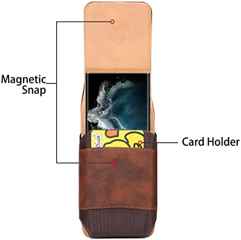 Фудбал кутија Телефон за носење торбичка со држач за картички компатибилен со Samsung Galaxy S22+, S21 FE, S10+, премиум кожен