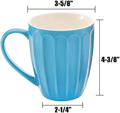 Дајленд 13,5 мл порцелански флуидни чаши - сет од 6 - разнобојно сет за кафе и топол чај кафе со рачка за кафе, чај