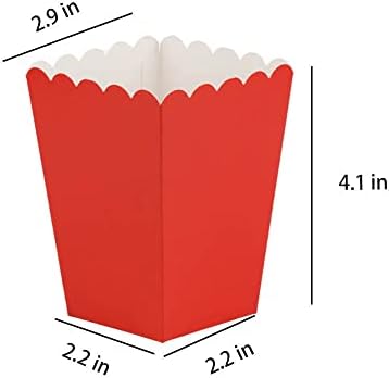 Woparty Rainbow Popcorn Boxse Сет од 36 мини хартија шарени кутии за фаворити за пуканки, контејнер за пуканки со картон со отворен врв за партиски