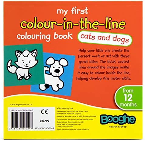 Мојата прва книга за боење Мачки и кучиња - Бебе прва боја во линијата - од 12 месеци…