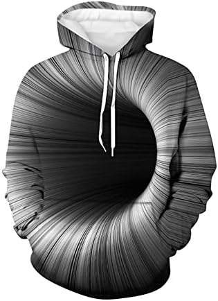 Модни дуксери и џемпери за мажи во Хехоа, Унисекс Машки 3Д печатење креативни кружни врат -необични долги кошули Топ блуза