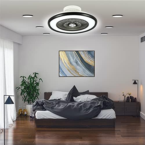 Вентилаторот на таванот OMGPFR со LED светла и далечински управувач, невидлива тивка затемнета конзерва може