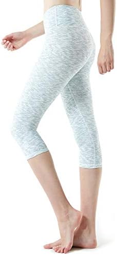 Pantsенски панталони за јога TSLA со скриен/страничен џеб, лесен тренингот што работи хулахопки, 4-насочни хеланки на Капри 4-насочен