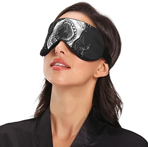 Алаза застрашувачки ајкула напад за спиење маска за жени маски за очи за спиење смешно затемнување на затемнување маски за спиење