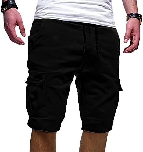 Rtrde Карго шорцеви за машки спортски џебни работи за џеб, случајни лабави шорцеви, џогирање