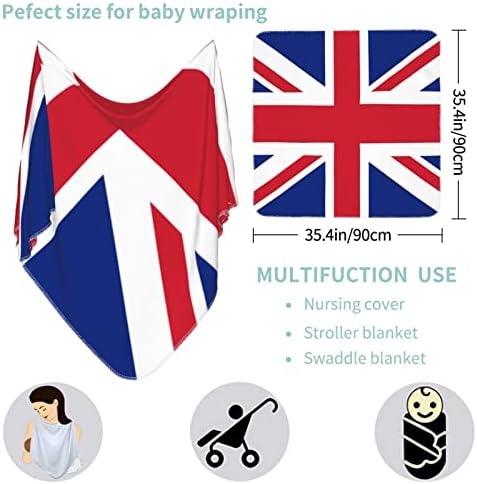 Бебе ќебето за британско знаме кое прима ќебе за новороденчиња за новороденчиња, дете, неутрално дете