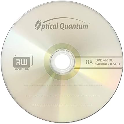 Optical Quantum 8x 8x 8,5 GB DVD+R DL Двоен слој што може да се снима на празно Медиумско лого, 50-Диск торбокс OQDPRDL08LT