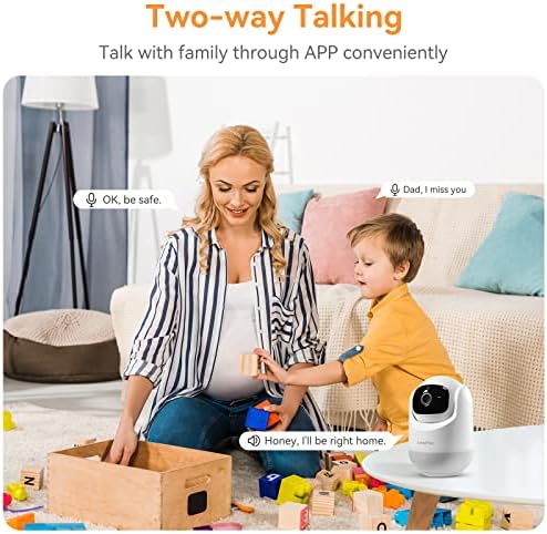 Безбедносна камера Longplus во затворен простор со домашни камери за безжични WiFi за домашна безбедност, приклучок за бебиња за