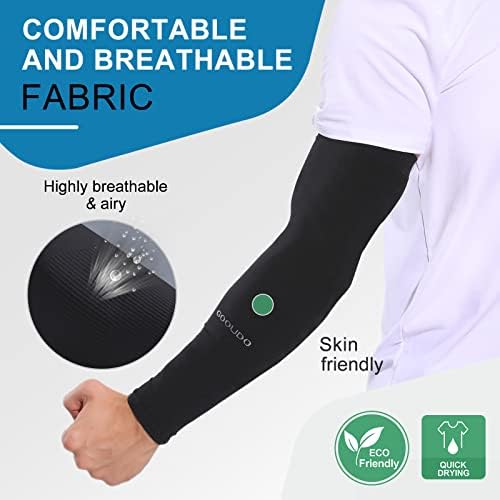 Gooudo Компресија рака на ракави за мажи - Покриени тетоважи - Спортски ракави за градинарство за бејзбол УВ Сонце заштита