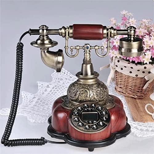 Zjhyxyh Антички кабелска смола Фиксна дигитална ретро телефонска копче бирање гроздобер декоративни ротациони телефони за дијалетни фиксни