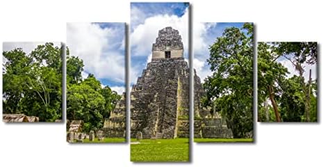 5 панел модерна wallидна уметност Tikal Национален парк Гватемала платно отпечатоци уметност уметнички постери по постер уметнички дела за куќички