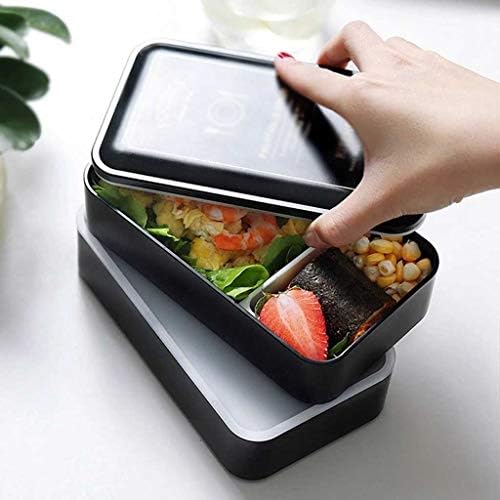 Lkyboa 1100ml 2-слој Бенто кутија светло јадења Бенто кутија фитнес ручек кутија за ручек за работно училиште Пакување за ручек