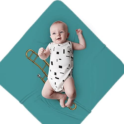Музички инструменти за тромбон, бебе ќебе кое прима ќебе за новороденче за новороденче, обвивка за обвивка за расадници