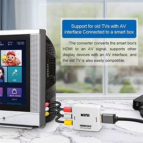 Tianle HDMI ДО RCA Адаптер, 1080P HDMI ДО AV 3RCA CVBs Композитни Видео Аудио Конвертор Адаптер Поддршка PAL/NTSC СО USB Полнење Кабел