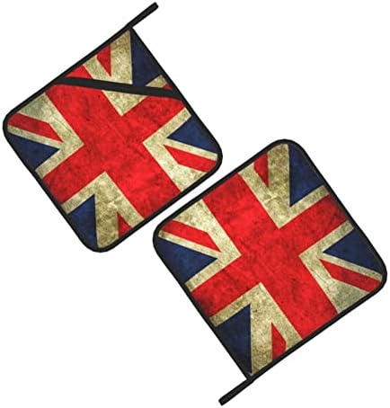 Гроздобер британско знаме Отпорен на држач за тенџере, не-лизгање на тенџере, нараквици со топла подлога за готвење, печење и печење