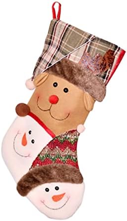 Божиќни Украси Карирани Божиќни Чорапи Приврзоци Божиќни Чанти Празнични Украси Бонбони Трска Монистра