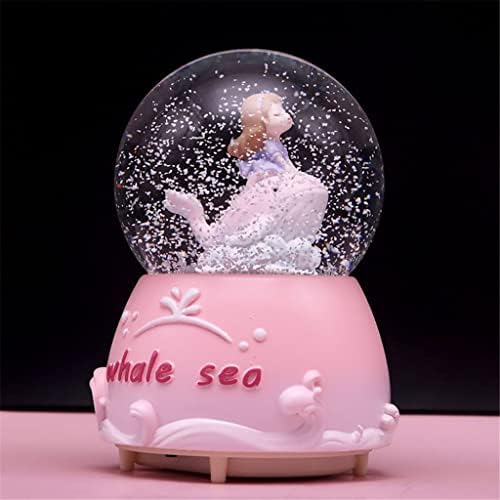 Дебела сонот Делфин кристална топка девојка роденденски подарок може да го ротира лебдечкиот снежен музички кутија октав кутија украси