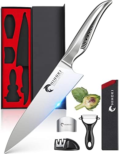 Нож за готвач Hihoki 8.5 Супер остар готвач со обвивка -Црна ајкула серија -Германски висок јаглерод 1.4116 Не'рѓосувачки челик -Про