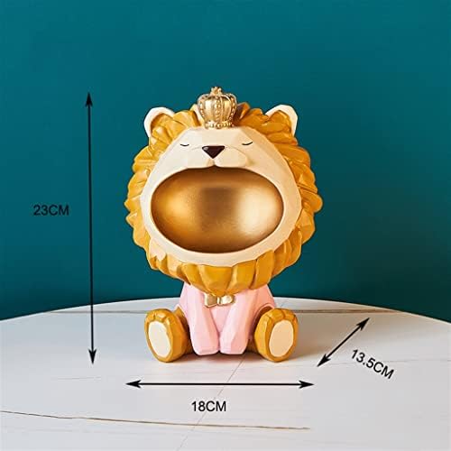 Mmllzel голема уста скулптурата на лавот крал со корпа за складирање за држач за носење орев бонбони сад дома украси украси за