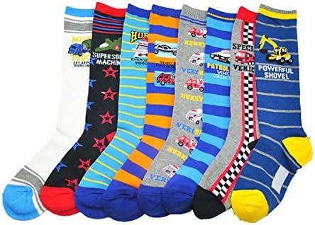 Cczmfeas Мали момчиња колено високи чорапи памучни удобни чорапи 8 пар пакет