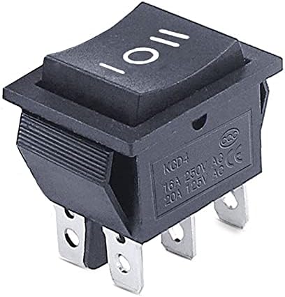 DaseB KCD4 1PCS Рокер прекинувач за прекинувач за напојување на 3 позиција 6 Електрична опрема со светло прекинувач 16A 250VAC/20A