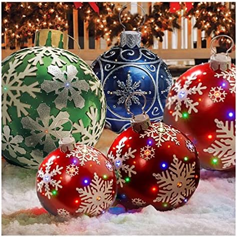 Нова 60 см на отворено Божиќно надувување украсена топка направена ПВЦ големи големи топки Дрво украси на дрво, отворено декорација