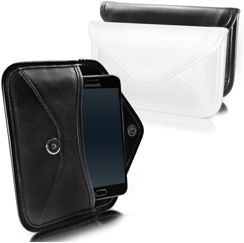 Case Boxwave Case компатибилен со Samsung Galaxy A30 - Елитна кожна торбичка за месинџер, синтетички кожен покритие дизајн на пликови