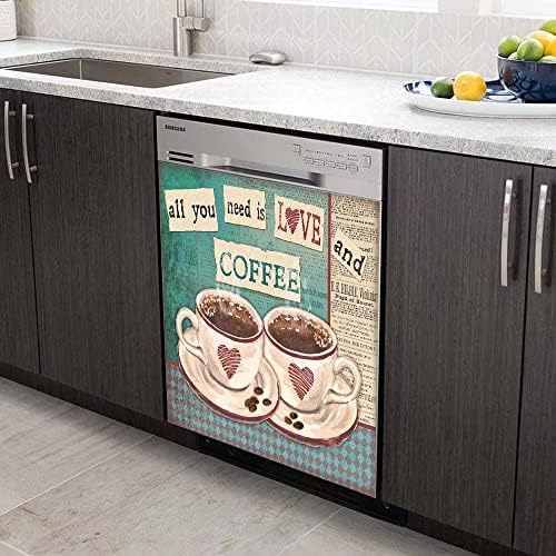 Greture Love and Cafe Kitchen Mountersher Mailent Magnet Front Cover Decal, Friergerator Magnet Front Cover Decal, декор на апарати,