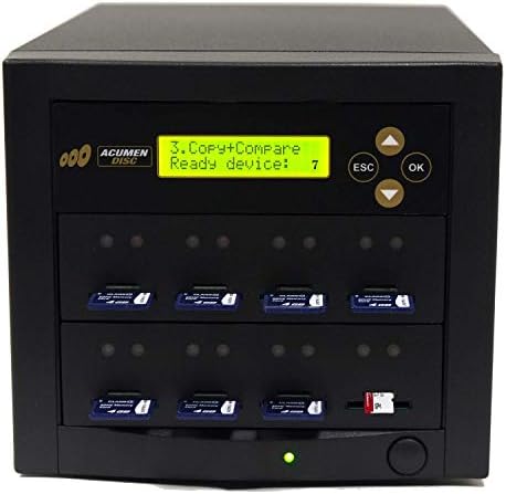 Acumen Disc 1 до 7 SD Duplicator - Повеќекратни безбедни дигитални и microsd SDHC SDXC микро -флеш диск мемориски картички Копир и Sanitizer