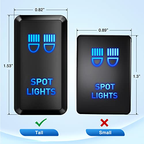 Замена на копчето Nilight Spot Spot Switch 12V со исклучен прекинувач со комплет за приклучок за конектор 1,54 x 0,83 за Toyota