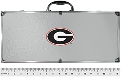 NCAA SISKIYOU Sports Fan Shop Georgia Bulldogs Steel Taygater BBQ Set w/Case 8 Piece Grey