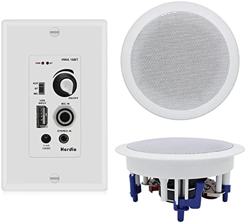 Хердио Дома Аудио Пакет Ѕид Монтирање Bluetooth Засилувач Приемник Систем СО 300w Во Таванот Ѕид Пасивни Звучници Совршен За Домашно Кино Канцеларија