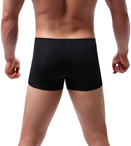 Машки секси долна облека боксерски брифинг торбичка торбичка цврста боја на влага за влага, лесна атлетска поддршка за мажи