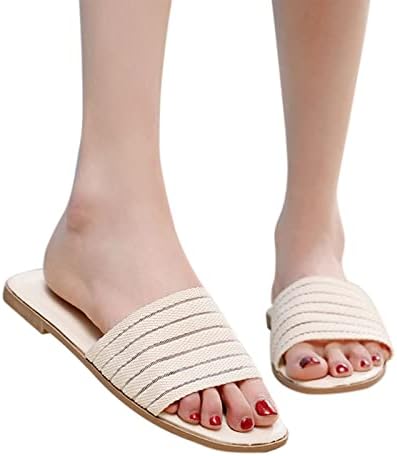 Папучи за жени на отворено водоотпорна летна мода плажа мека единствена рамна рамна рамна рамна летна флип -флопс сандали нејасни