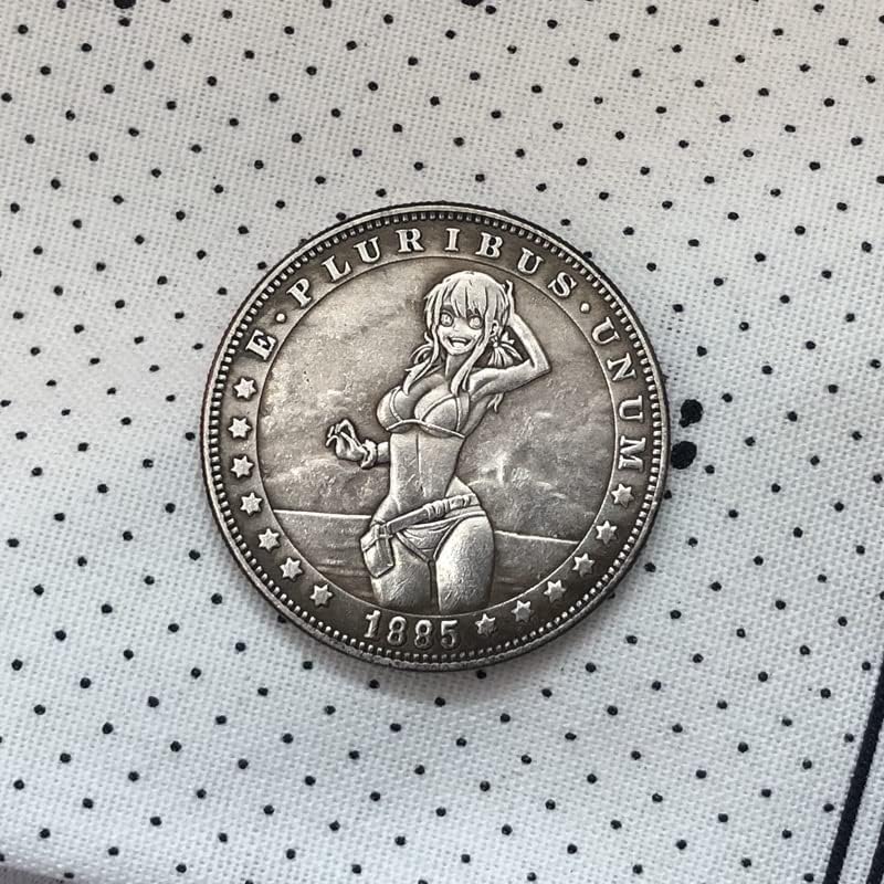 Qingfeng 38mm Антички сребрен долар монета Американска монета Морган Трамп 1885цц занает 41