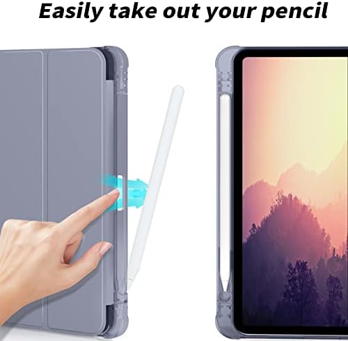 Кенке случај за iPad Pro 11 Inch 2 -ри/1 -та генерација 2020/2018 со држач за моливи, тенок лесен трифолд паметен капак со проucирна