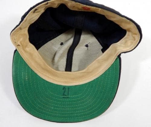 1989 Newујорк Јанкис Хал Морис 21 Игра користеше црна капа DP22822 - Игра користена MLB капи