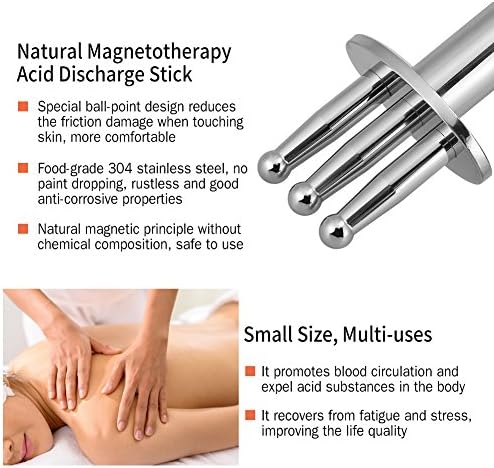 Zyyini 3 Forks Magnetotherapy Acid Stick Stick, 3 Forks Magnetotherapy Massager, Meridian Point Magnetic Massager [тенок половината], магнетна