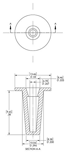 Caplugs 99394267 Пластично засилено капаче и приклучок. T-2X, PE-LD, CAP OD 0.267 приклучок ID 0,396, црвена боја