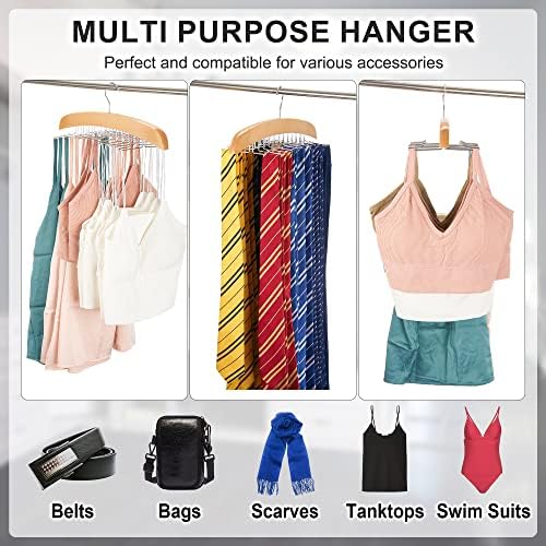 2 пакувања Mattly Tounk Top Hanger Bra Organizer Bla Relt Hanger Sharff Hanger Tie Hanger | Закани за заштеда на простор за плакари | Премиум