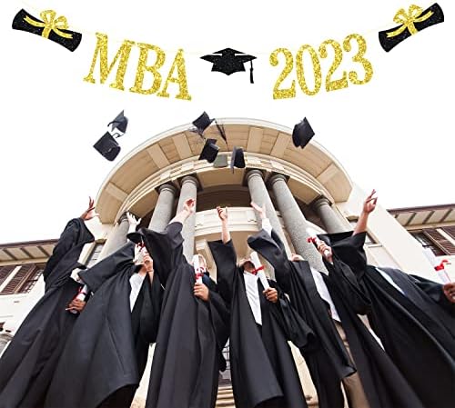 2023 Мба Банер, Честитки Мајстори Банер, 2023 Мајстор Дипломирање Декорации За Забави Златен Сјај