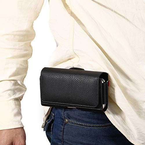 Носење телефонски куќиште за чанти за чанти од кожен појас за кожен појас за куќиште 2 паричник за торбички со торбички со клип компатибилен